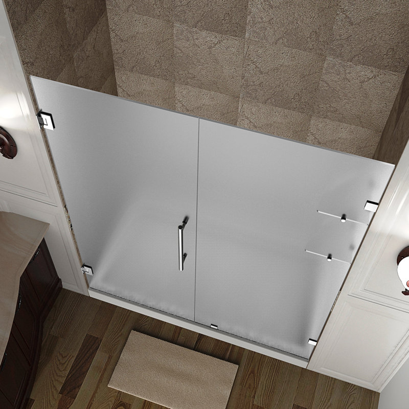 Nautis GS 43 x 72 Frosted Glass Frameless Hinged Shower Door