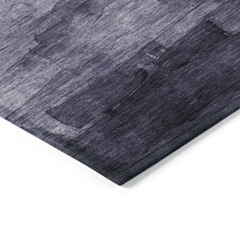 Lavender and Gray Striped Washable Outdoor Doormat