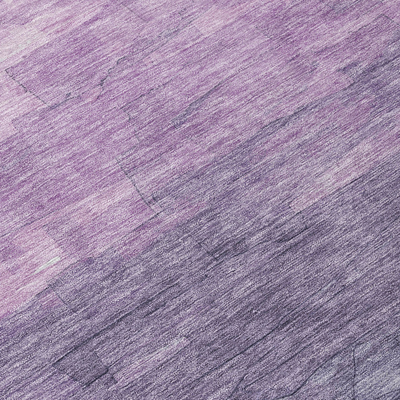 Lavender and Gray Striped Washable Outdoor Doormat