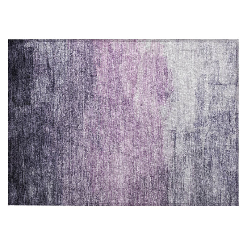 Lavender and Gray Striped Washable Outdoor Doormat