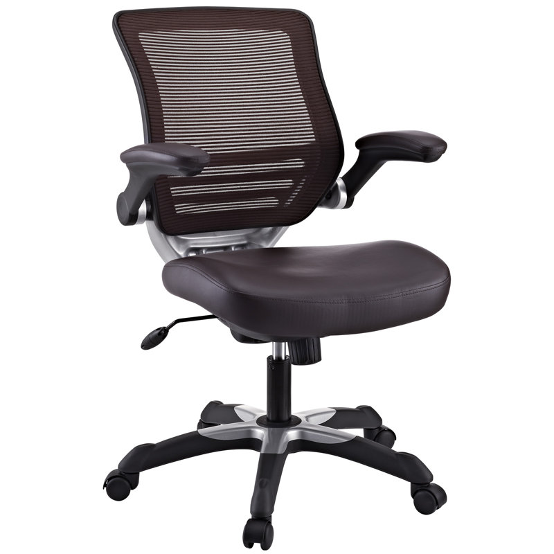 ErgoFlex Red Vinyl Swivel Office Chair with Adjustable Arms