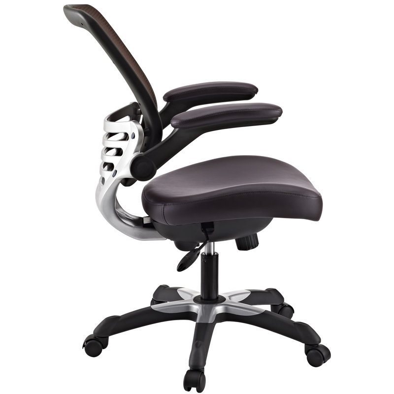 ErgoFlex Red Vinyl Swivel Office Chair with Adjustable Arms