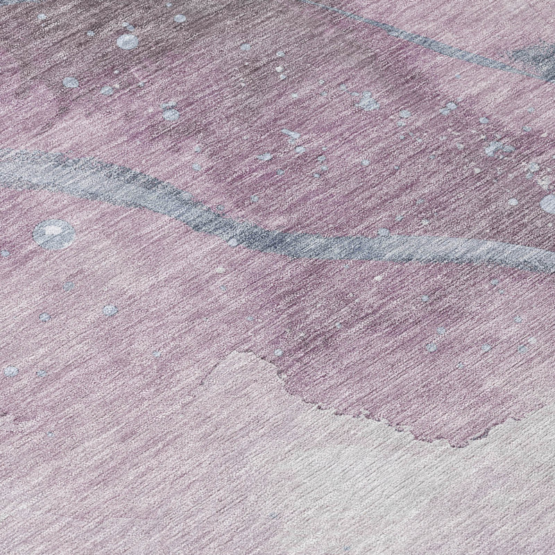 Red Synthetic 20" x 30" Machine Washable Rug