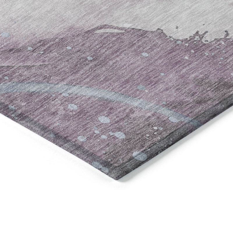 Red Synthetic 20" x 30" Machine Washable Rug