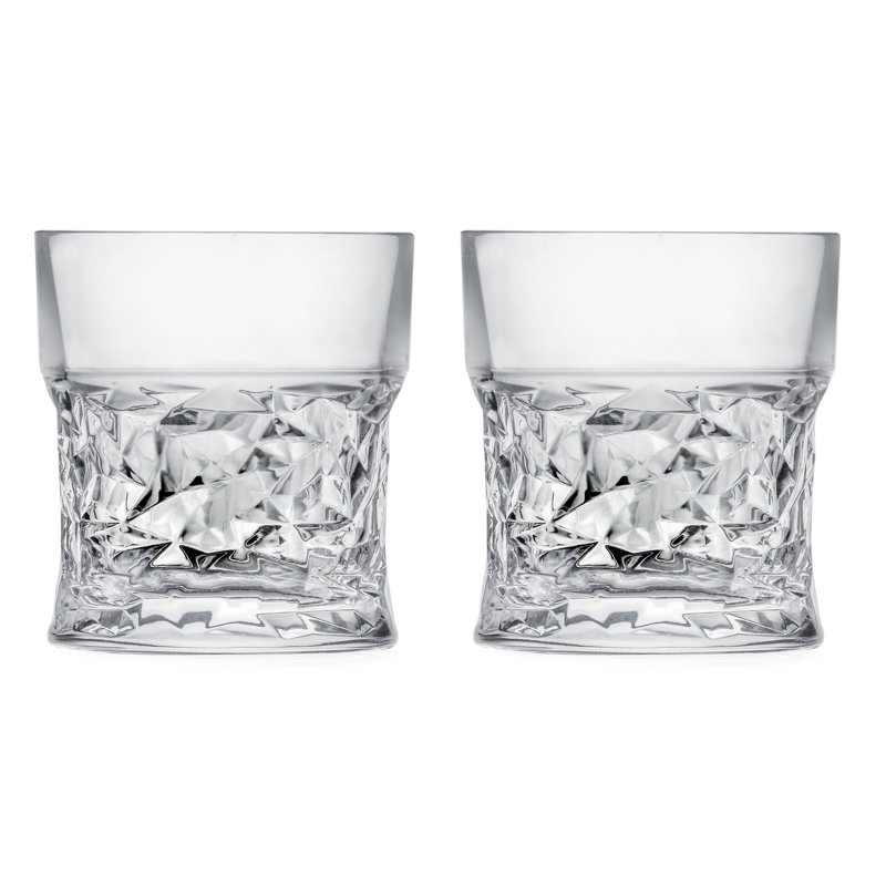 Crystal Double Old Fashioned Whiskey Glasses Set of 2