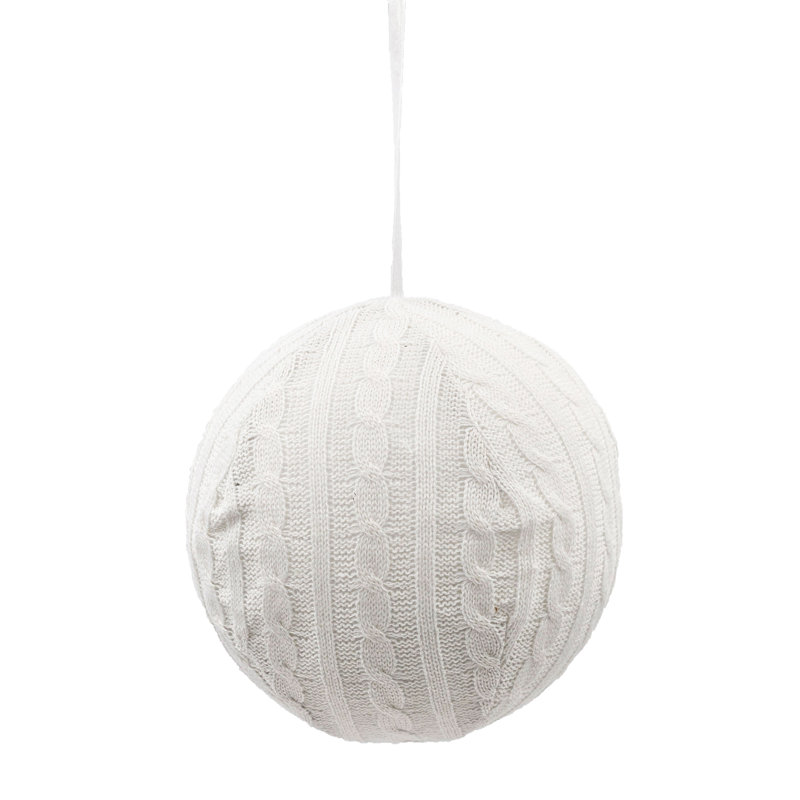 Set of 6 White Knitted Sweater Hanging Ornaments