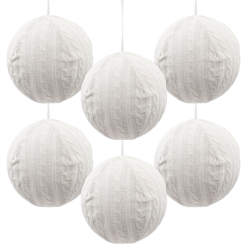 Set of 6 White Knitted Sweater Hanging Ornaments