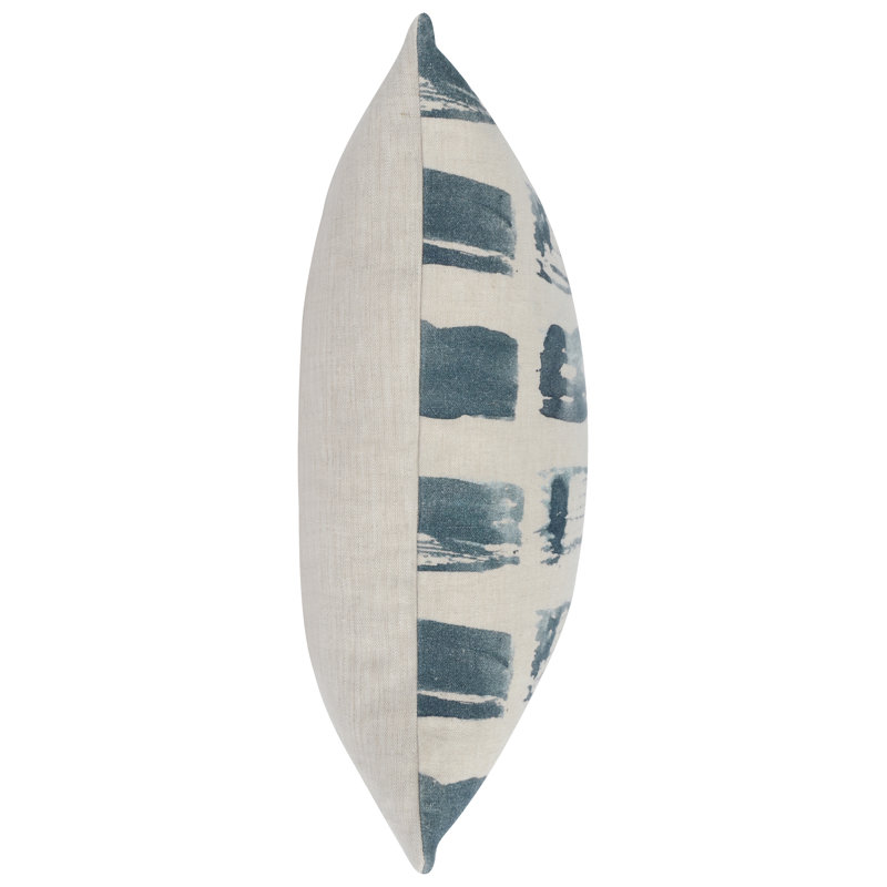 Pacifica Blue 22" Belgian Flax Linen Throw Pillow