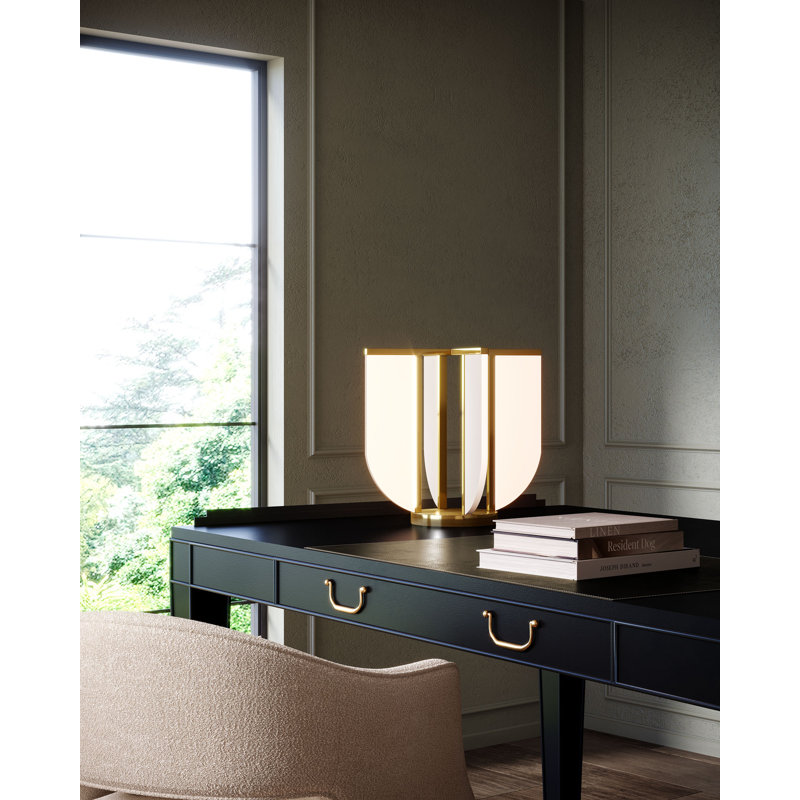Urban Bronze Adjustable LED Table Lamp with Acrylic Panels