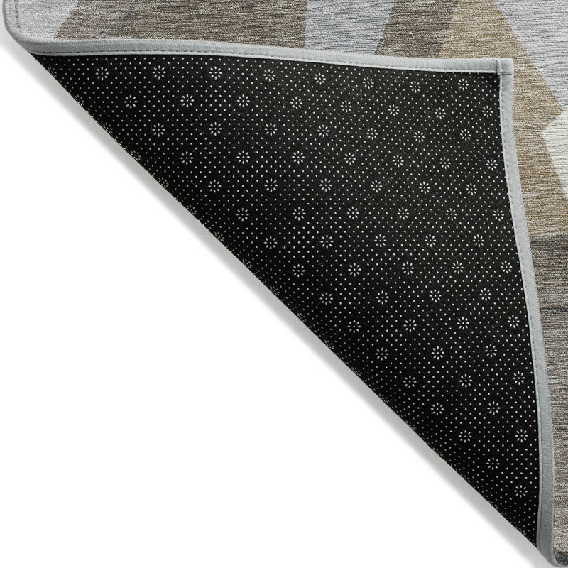 Taupe Geometric Flat Woven Indoor/Outdoor Rug 3' x 5'
