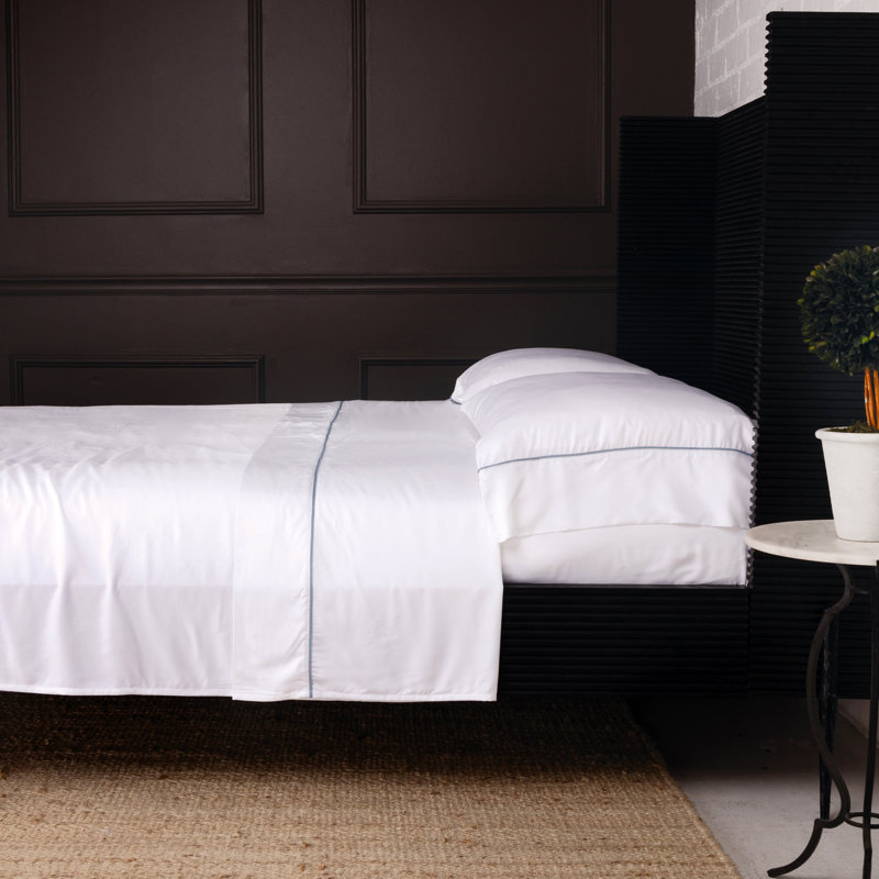King French Blue Cotton Bamboo Sheet Set