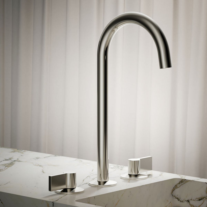 Polished Chrome Modern Sink Faucet Spout with Laminar Flow Aerator