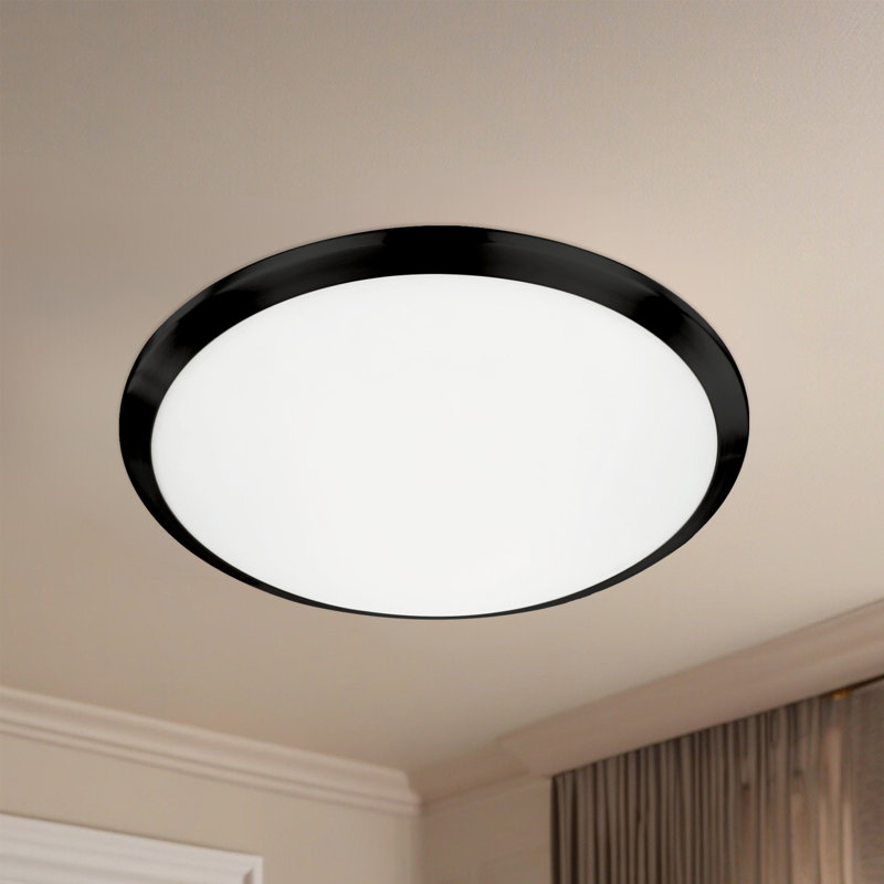 Malta Sleek Black and Brushed Nickel LED Flush Mount Ceiling Light
