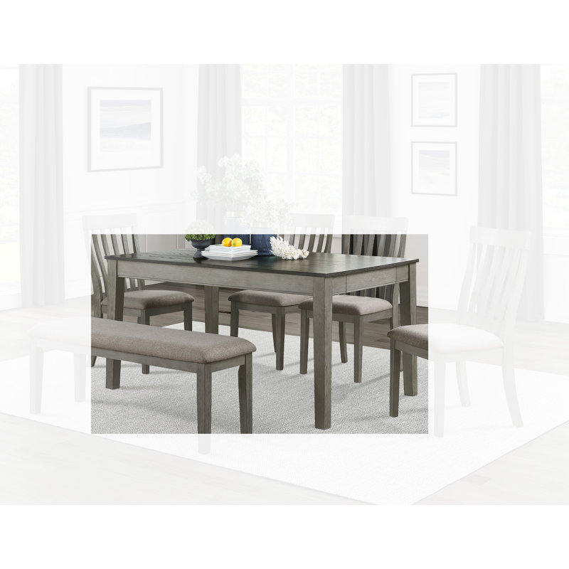 Armhurst Gray Oak Veneer Dining Table with Storage Drawers