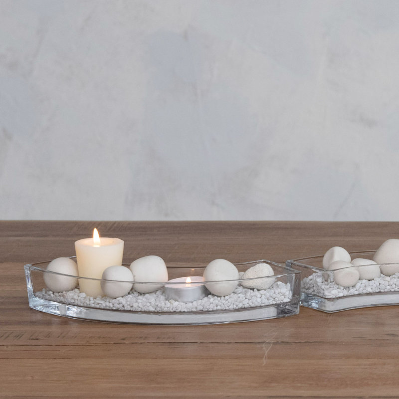 Clear Round Glass Dish and Votive Candle Holder Set