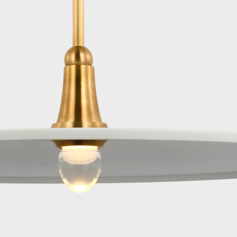 Hand-Rubbed Antique Brass and White LED Pendant Light