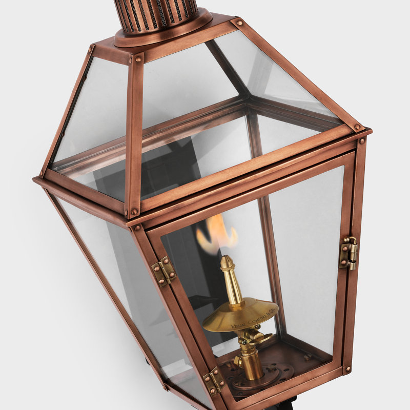 23'' Copper and Clear Glass Outdoor Wall Lantern