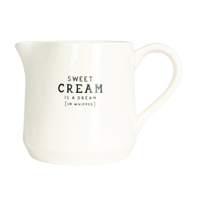 White Stoneware Creamer and Sugar Pot Set with Spoon
