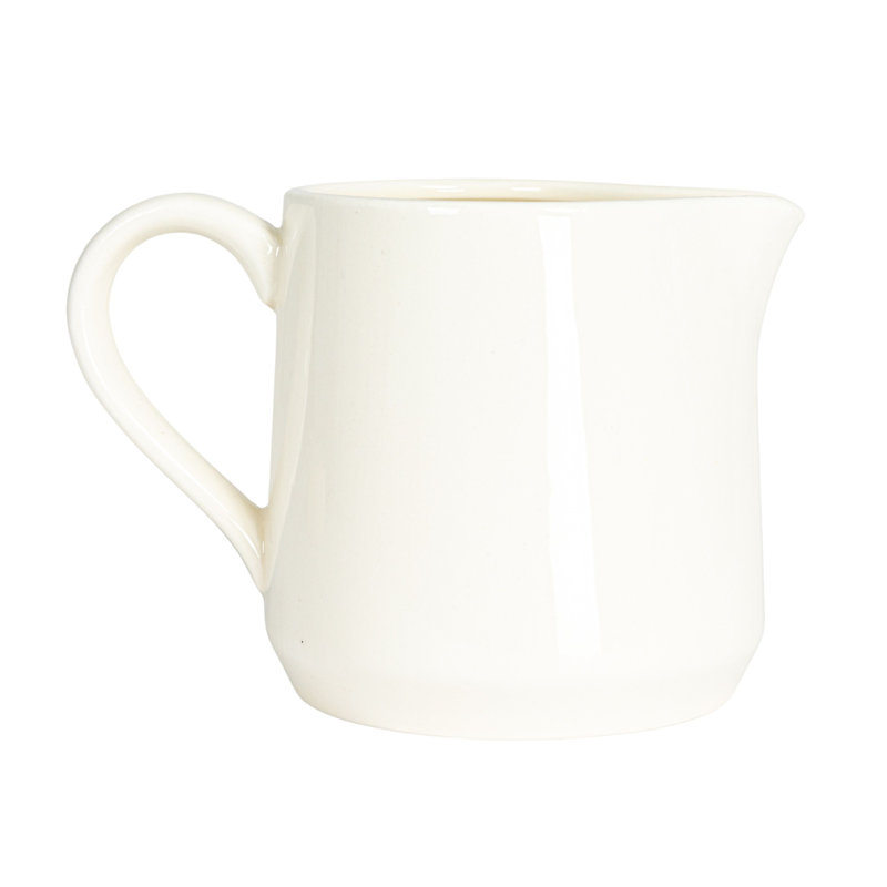 White Stoneware Creamer and Sugar Pot Set with Spoon