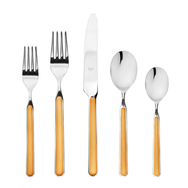 Fantasia Orange 20-Piece Stainless Steel Flatware Set
