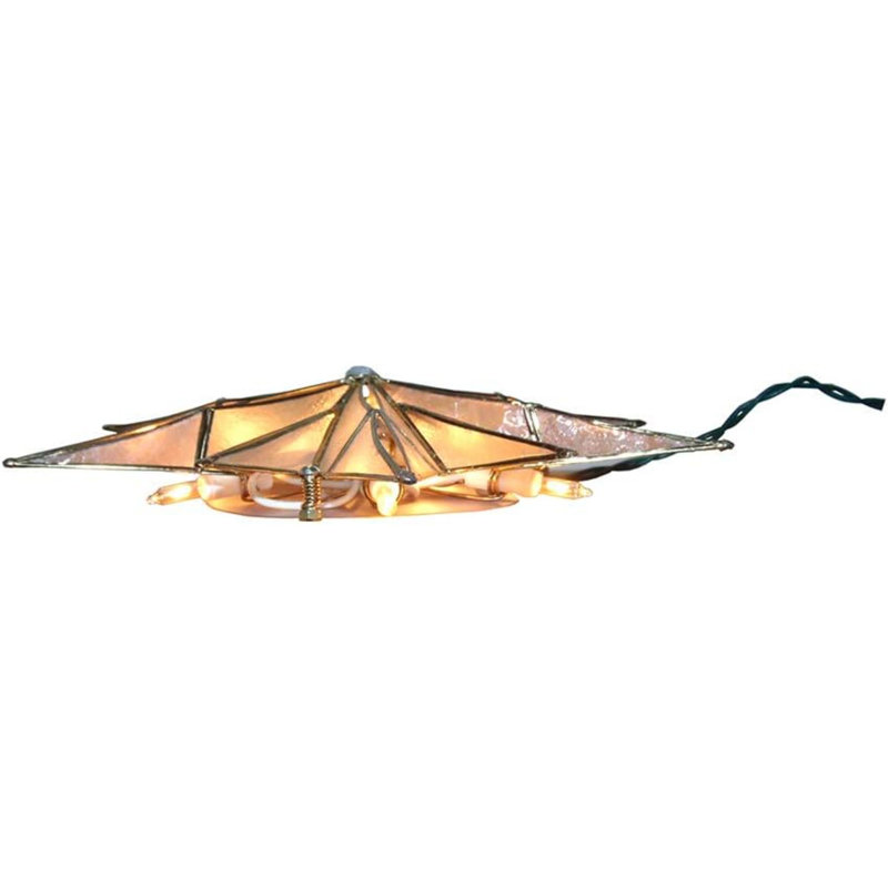 10-Light Gold and White Capiz Star Tree Topper