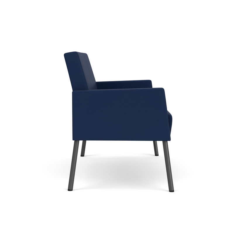Modena Ink Fabric Charcoal Steel Reception Loveseat