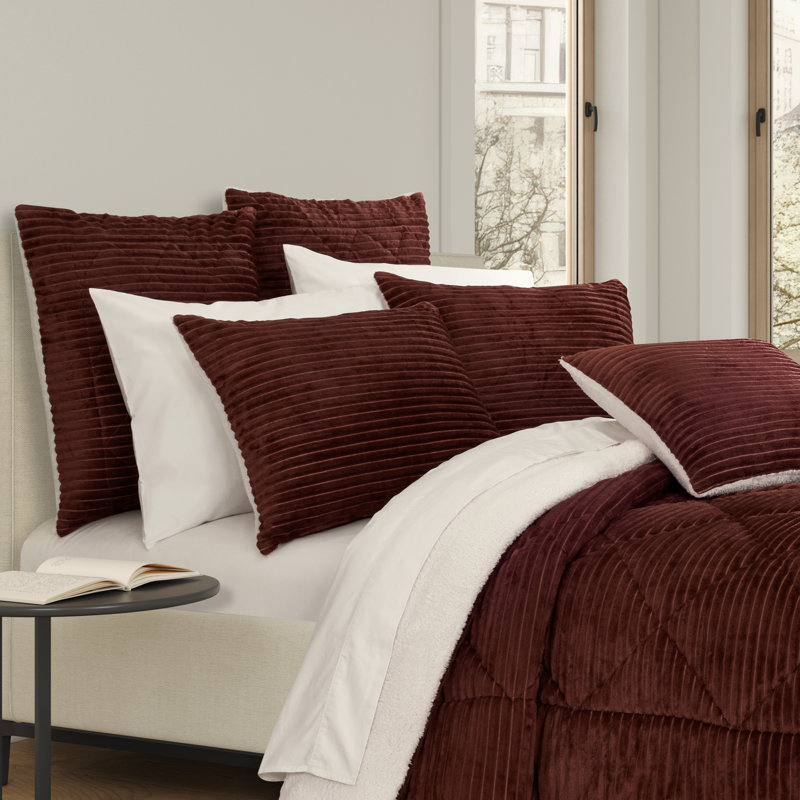 Everett Brick Euro Polyester Sham with Sherpa Reverse