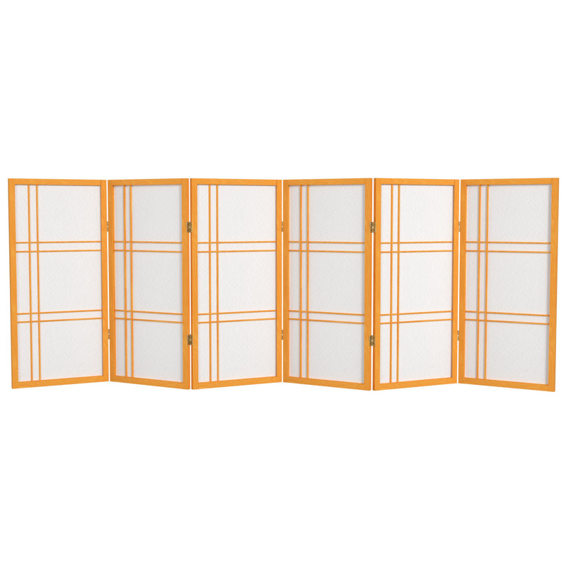 Honey 3 ft. Short Folding Shoji Screen with 6 Panels
