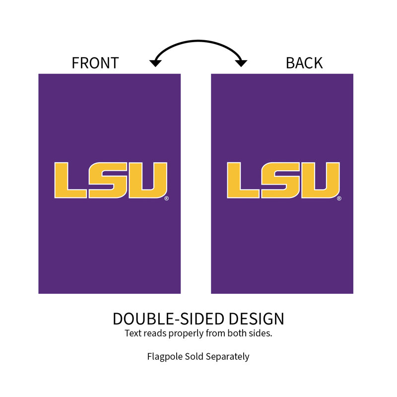 LSU Tigers Purple and Gold Applique House Flag
