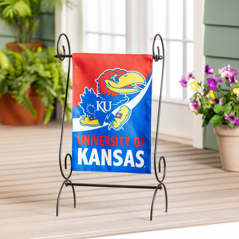 University of Kansas Multi-Color Burlap Flag with Sleeve