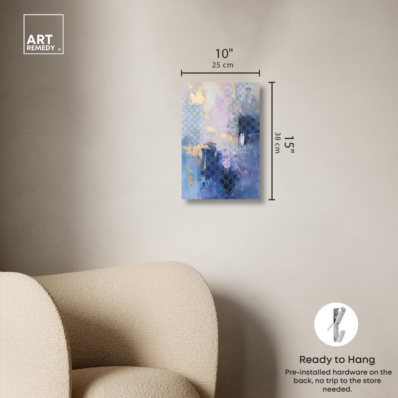 Dreamy Jewel Glam Vertical Canvas Art with Wood Frame