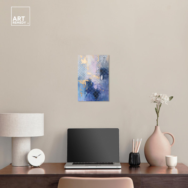 Dreamy Jewel Glam Vertical Canvas Art with Wood Frame