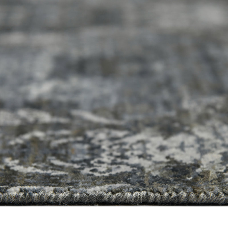 Reversible Hand-Knotted Blue Spot Wool Area Rug 8'x10'