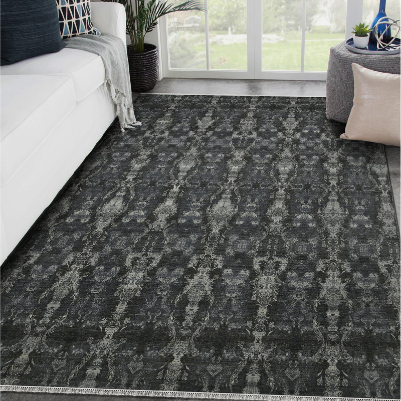 Reversible Hand-Knotted Blue Spot Wool Area Rug 8'x10'