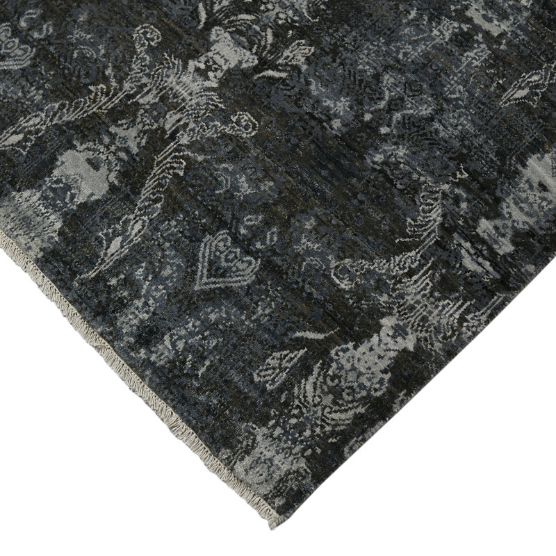 Reversible Hand-Knotted Blue Spot Wool Area Rug 8'x10'