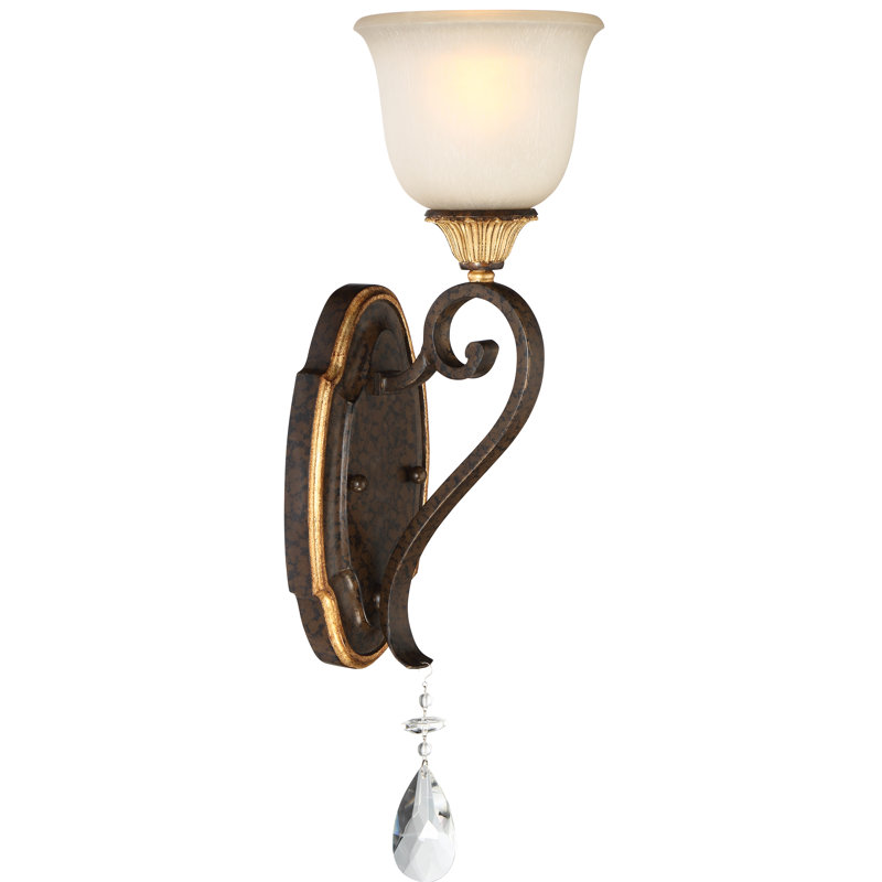 Raven Bronze and Gold Leaf Outdoor Dimmable Wall Sconce