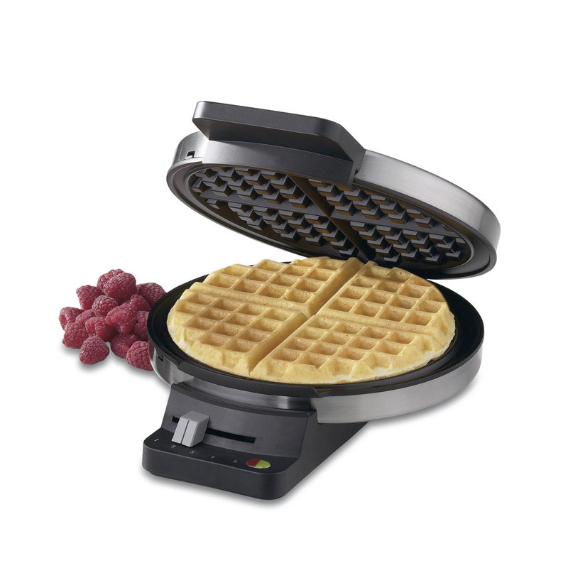 Stainless Steel Adjustable Temperature Round Waffle Maker