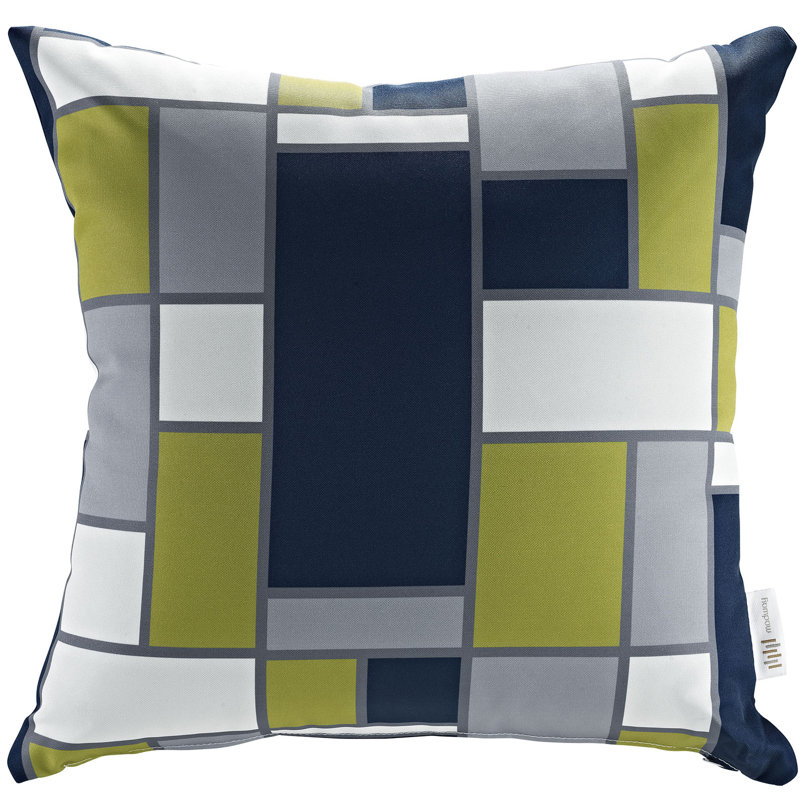 Modway Square Blue and Green Outdoor Throw Pillow Set