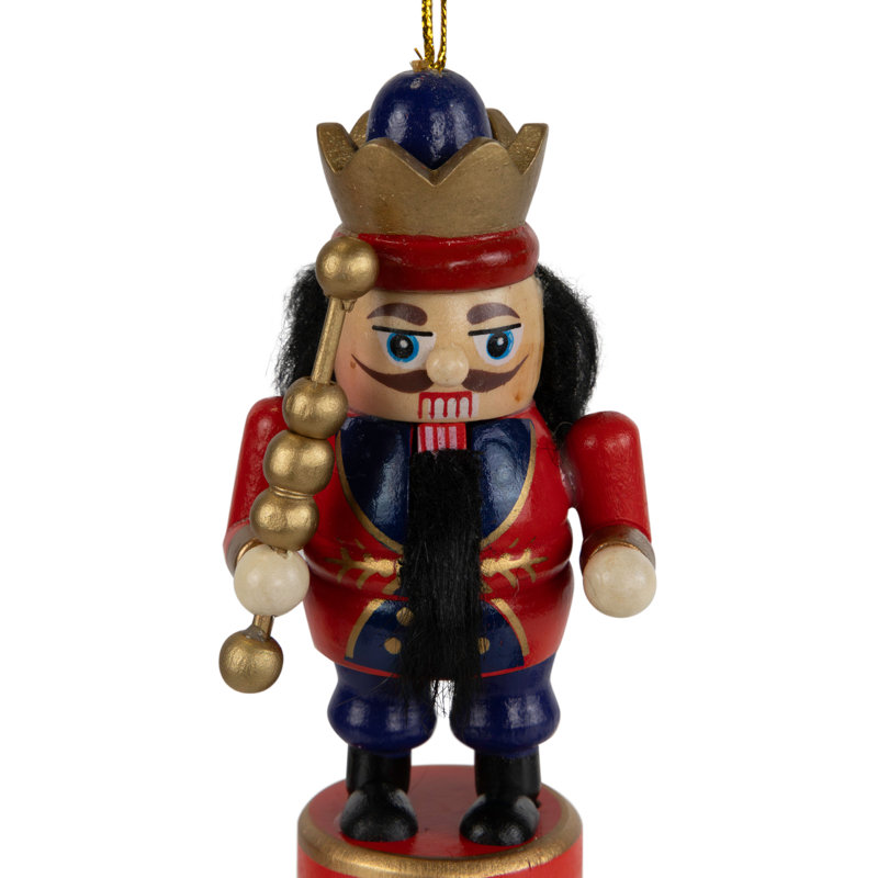Set of 6 Multicolor Wooden Nutcracker Christmas Ornaments