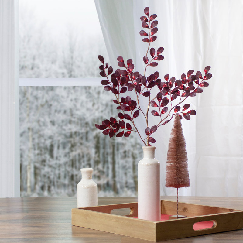 Red Glittered Artificial Christmas Spray with Bendable Stem - 37"