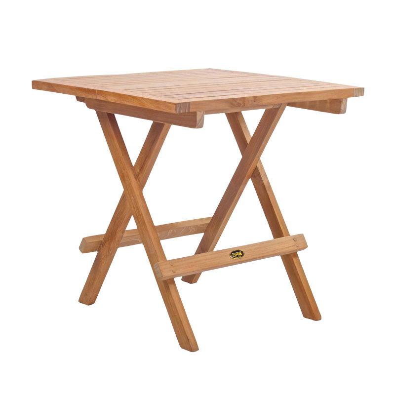Outdoor 20" Square Teak Folding Side Table