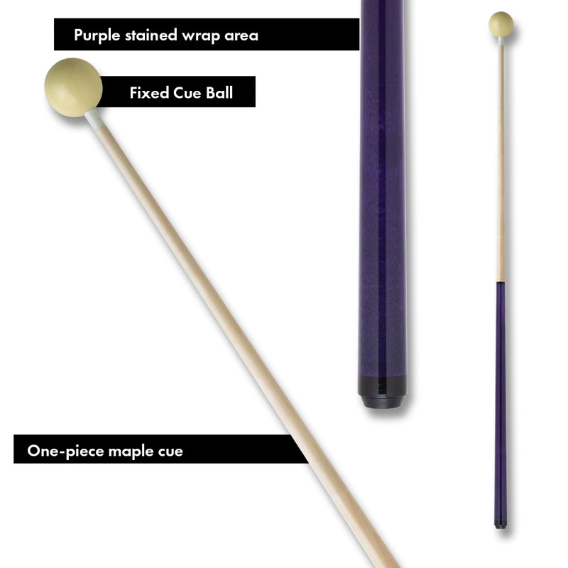 Junior Purple 44'' Pool Cue with Attached Ball