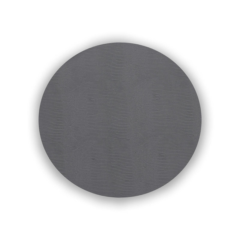Green and Gray Vinyl Snakeskin Round Placemats, Set of 4