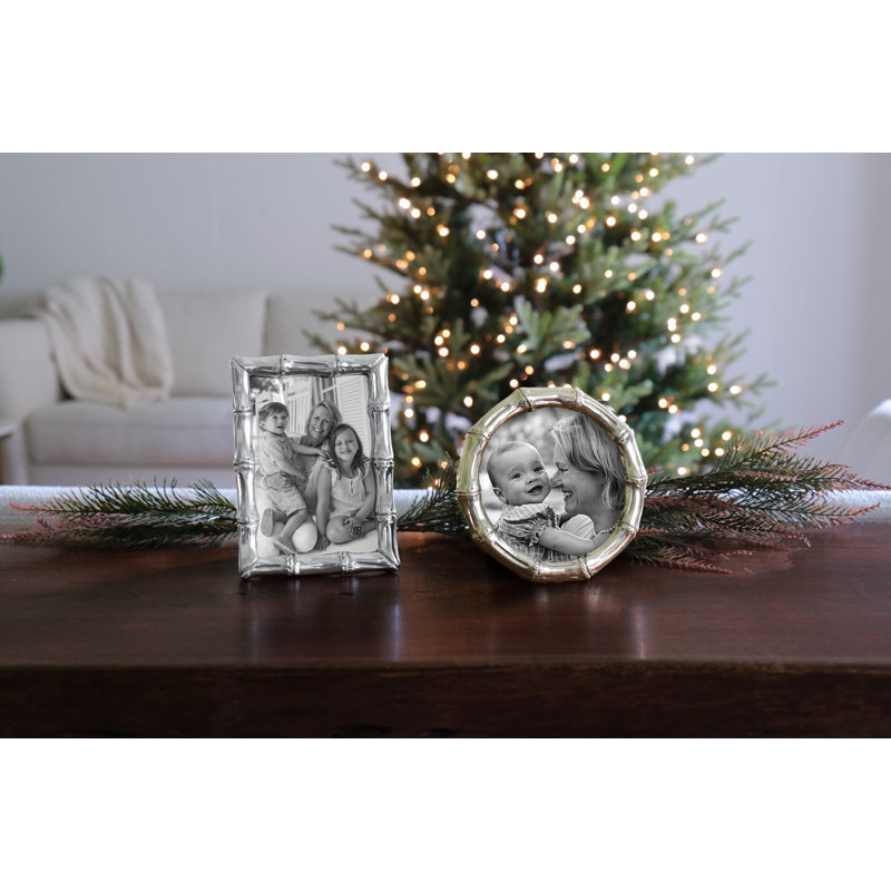 Classic Silver Bamboo-Inspired 4x6 Tabletop Picture Frame