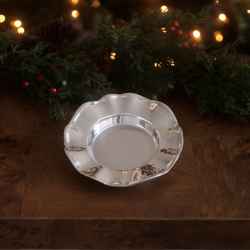 Vento Silver Aluminum Alloy Wine Coaster with Cork Lining