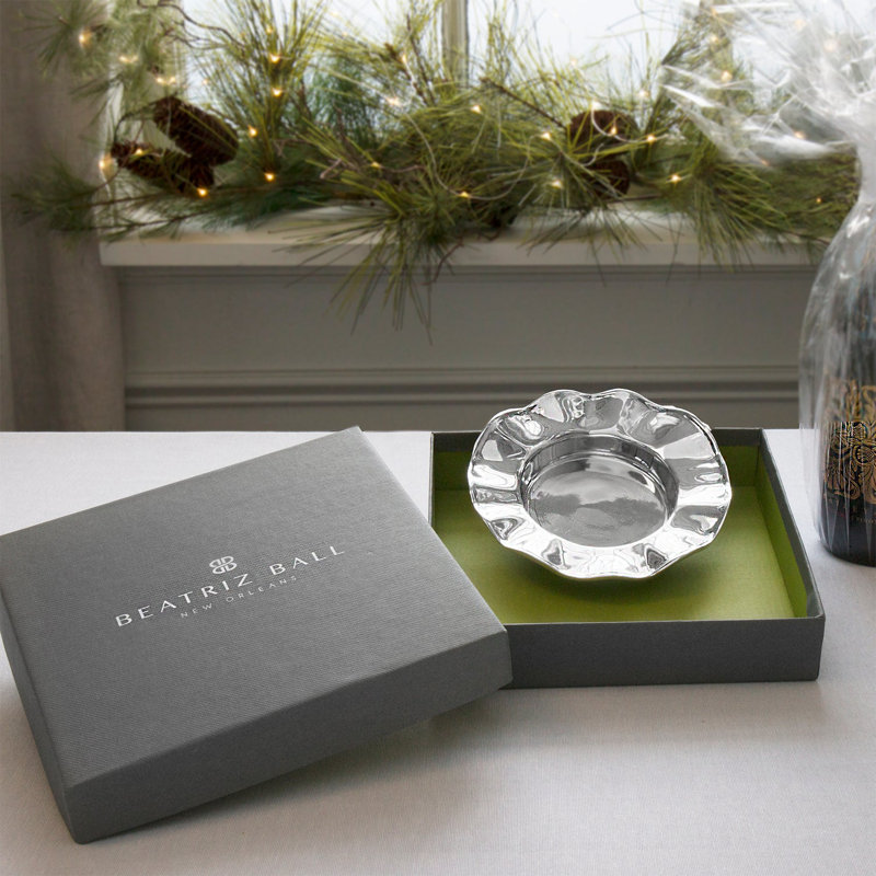 Vento Silver Aluminum Alloy Wine Coaster with Cork Lining
