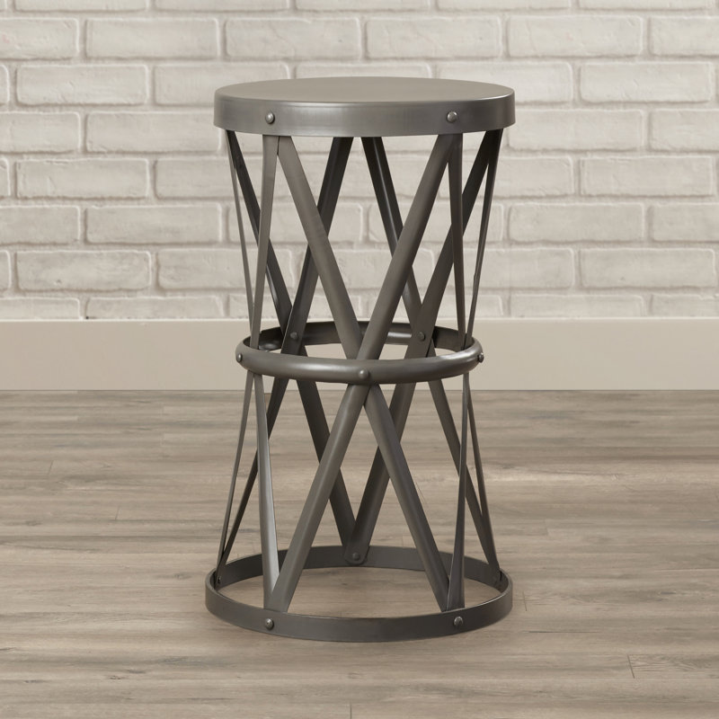 Empire Round Gray Iron 13" Side Table