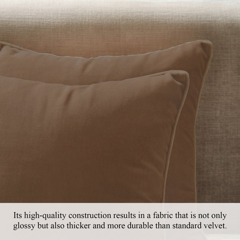 Cocoa Velvet 22" x 22" Pillow Cover Set