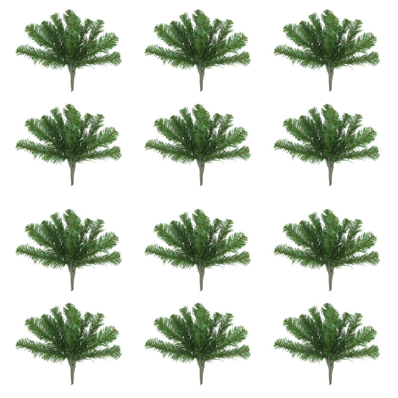 Green Polysilk Fir Christmas Tree Spray Set