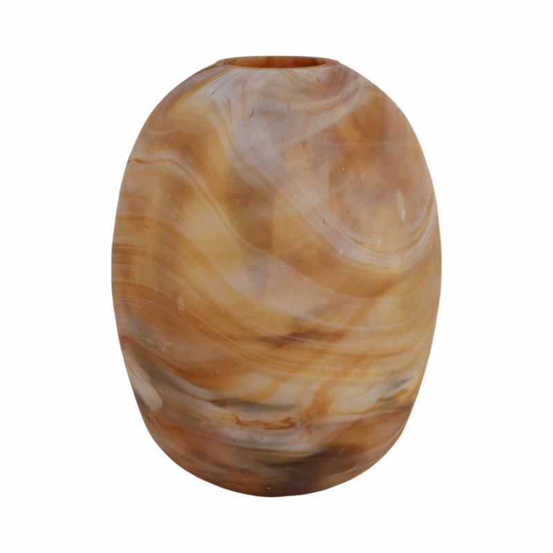 Amber Swirl Handmade Glass Table Vase